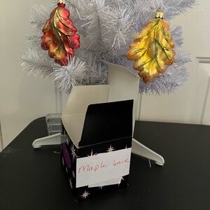 Christopher Radko Festive Maple Leaf Ornaments - Red and Gold